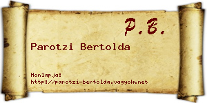 Parotzi Bertolda névjegykártya